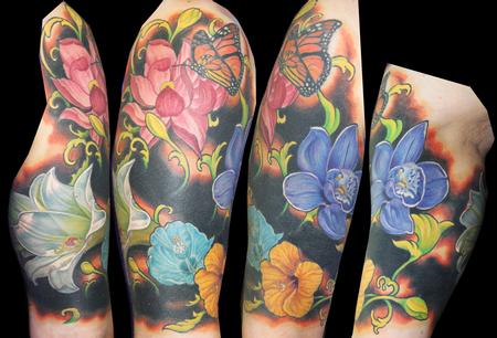 Tattoos - Floral half sleeve - 76701
